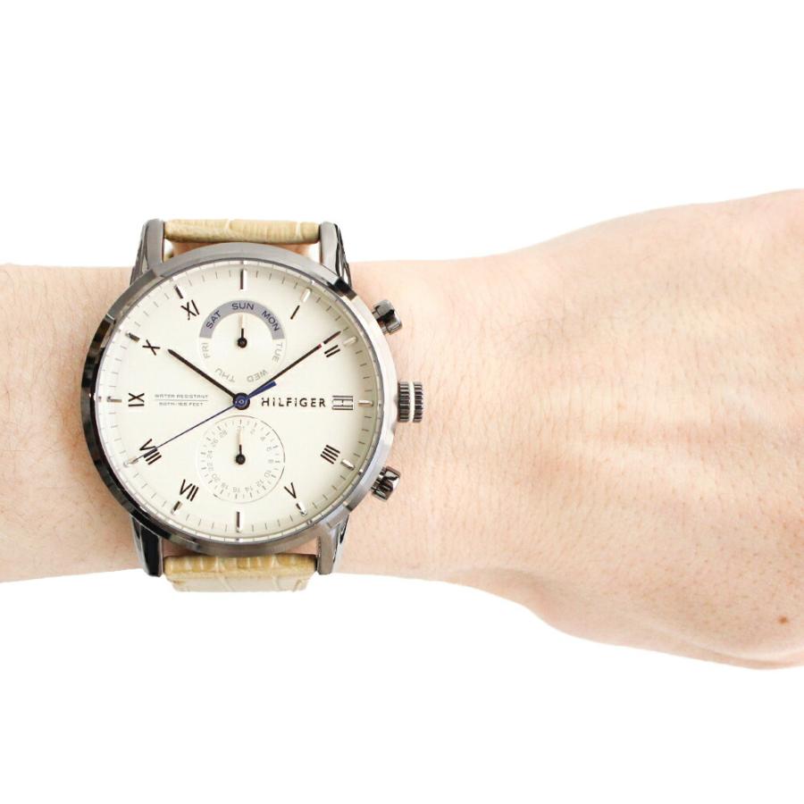  Shop Authentic Tommy Hilfiger Kane White Dial Beige Leather Strap Watch for Men - 1710399 - Luxxuri
