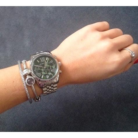  Shop Authentic Michael Kors Lexington Quartz Green Dial Silver Steel Strap Watch For Women - MK6222 - Luxxuri