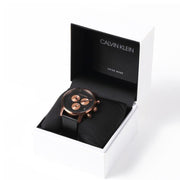  Shop Authentic Calvin Klein City Chronograph Black Dial Black Leather Strap Watch for Men - K2G17TC1 - Luxxuri