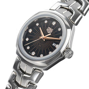  Shop Authentic Tag Heuer Link Quartz Black Dial Silver Steel Strap Watch for Women - WBC131F.BA0649 - Luxxuri