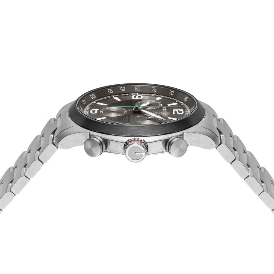  Shop Authentic Gucci G Timeless Chronograph Grey Dial Silver Steel Strap Watch For Men -  YA126238 - Luxxuri