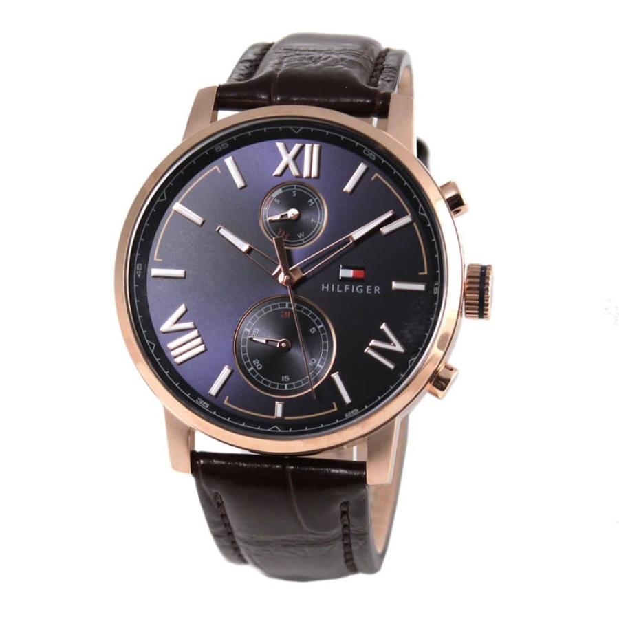  Shop Authentic Tommy Hilfiger Aiden Quartz Blue Dial Brown Leather Strap Watch for Men - 1791308 - Luxxuri