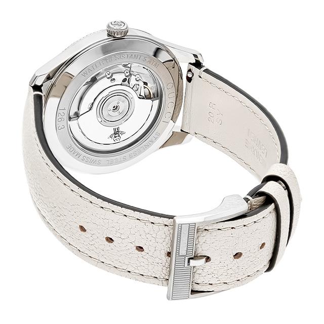  Shop Authentic Gucci G Timeless Automatic Silver Dial Beige Leather Strap Watch For Men - YA126348 - Luxxuri