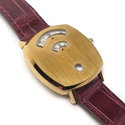  Shop Authentic Gucci Grip Quartz Gold Dial Maroon Leather Strap Watch For Women - YA157402 - Luxxuri
