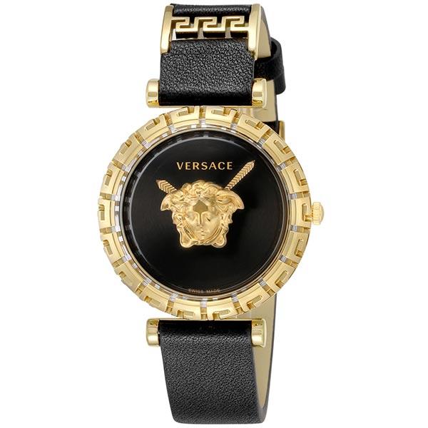  Shop Authentic Versace Palazzo Empire Greca Black Dial Black Leather Strap Watch for Women - VEDV00119 - Luxxuri