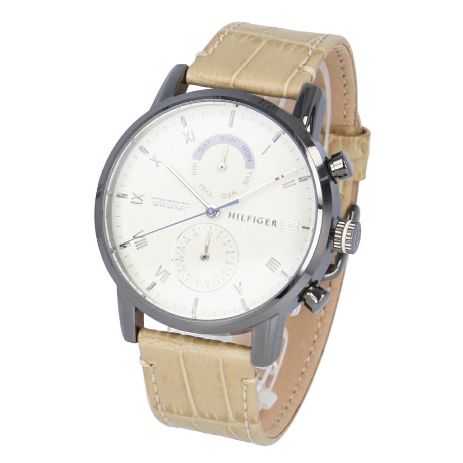  Shop Authentic Tommy Hilfiger Kane White Dial Beige Leather Strap Watch for Men - 1710399 - Luxxuri