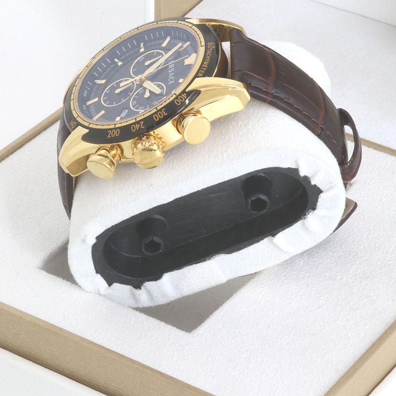  Shop Authentic Versace V-Ray Chronograph Quartz Black Dial Brown Leather Strap Watch For Men - VEDB00318 - Luxxuri