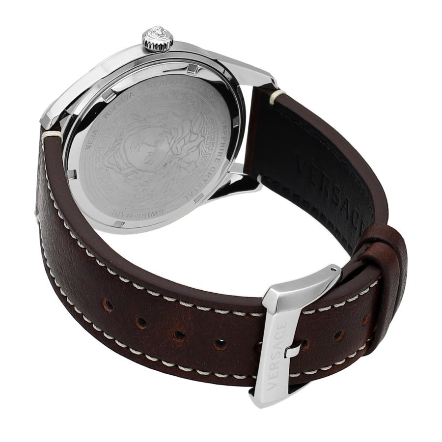  Shop Authentic Versace Greca Time Quartz Blue Dial Brown Leather Strap Watch For Men - VE3K00122 - Luxxuri