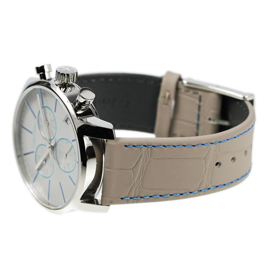  Shop Authentic Calvin Klein City Chronograph White Dial White Leather Strap Watch for Men - K2G271Q4 - Luxxuri