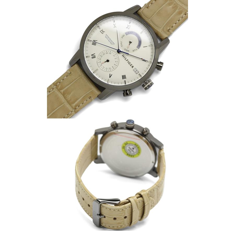  Shop Authentic Tommy Hilfiger Kane White Dial Beige Leather Strap Watch for Men - 1710399 - Luxxuri