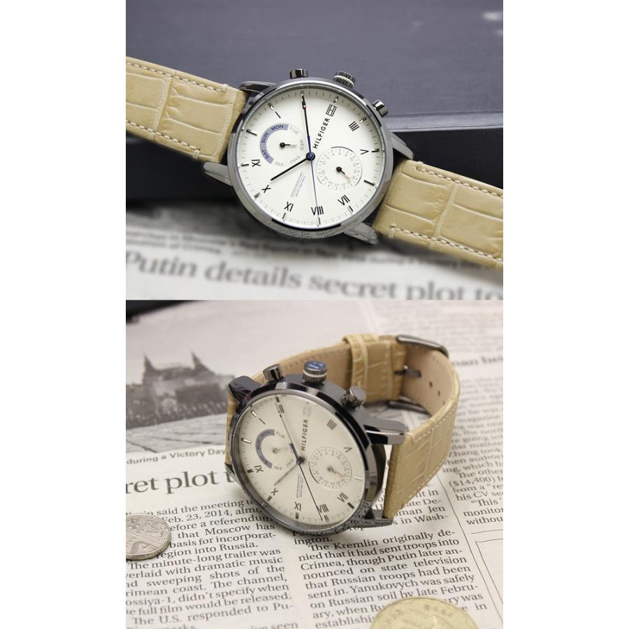  Shop Authentic Tommy Hilfiger Kane White Dial Beige Leather Strap Watch for Men - 1710399 - Luxxuri