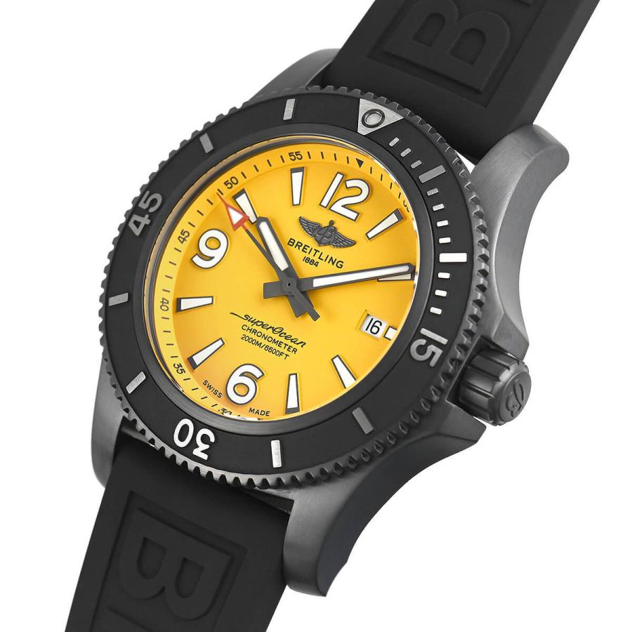  Shop Authentic Breitling Superocean Automatic 46mm Yellow Dial Black Rubber Strap Watch for Men - M17368D71I1S1 - Luxxuri