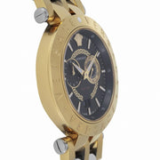  Shop Authentic Versace V-Race Quartz Black Dial Gold Steel Strap Watch For Men - VEBV00519 - Luxxuri