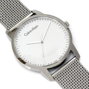  Shop Authentic Calvin Klein City Chronograph White Dial Silver Mesh Bracelet Watch for Men - K2G2G126 - Luxxuri