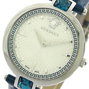  Shop Authentic Versace Olympo Gleam White Dial Green Leather Strap Watch for Women - VAN020016 - Luxxuri