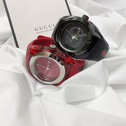  Shop Authentic Gucci Sync Quartz Red Dial Red Rubber Strap Watch For Women - YA137303 - Luxxuri