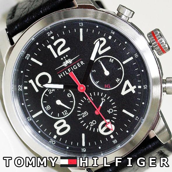  Shop Authentic Tommy Hilfiger Jake Chronograph Black Dial Black Leather Strap Watch for Men - 1791232 - Luxxuri
