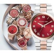  Shop Authentic Michael Kors Channing Quartz Red Dial Two Tone Steel Strap Watch For Women - MK6114 - Luxxuri