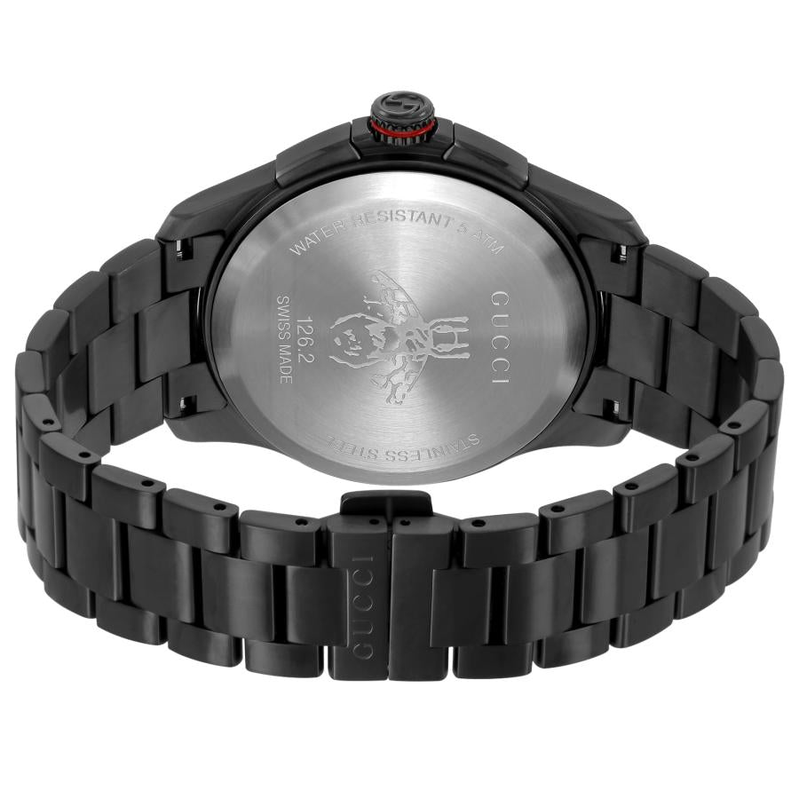  Shop Authentic Gucci G Timeless Quartz Black Dial Black Steel Strap Watch for Men - YA126270 - Luxxuri