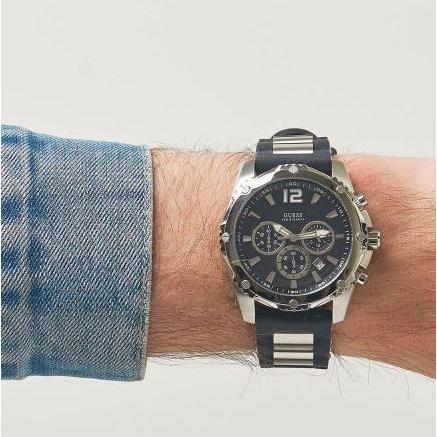 Shop Authentic Guess Intrepid Chronograph Black Dial Two Tone Steel Strap Watch for Men - W0167G1 - Luxxuri