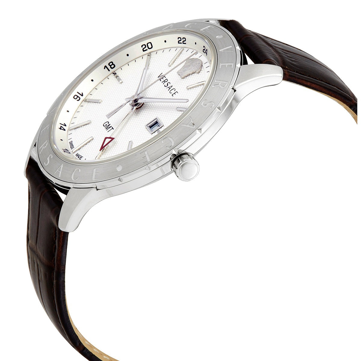  Shop Authentic Versace Univers White Dial Brown Leather Strap Watch for Men - VEBK00118 - Luxxuri