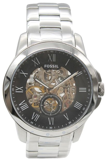  Shop Authentic Fossil Grant Skeleton Black Dial Silver Steel Strap Watch for Men - ME3055 - Luxxuri