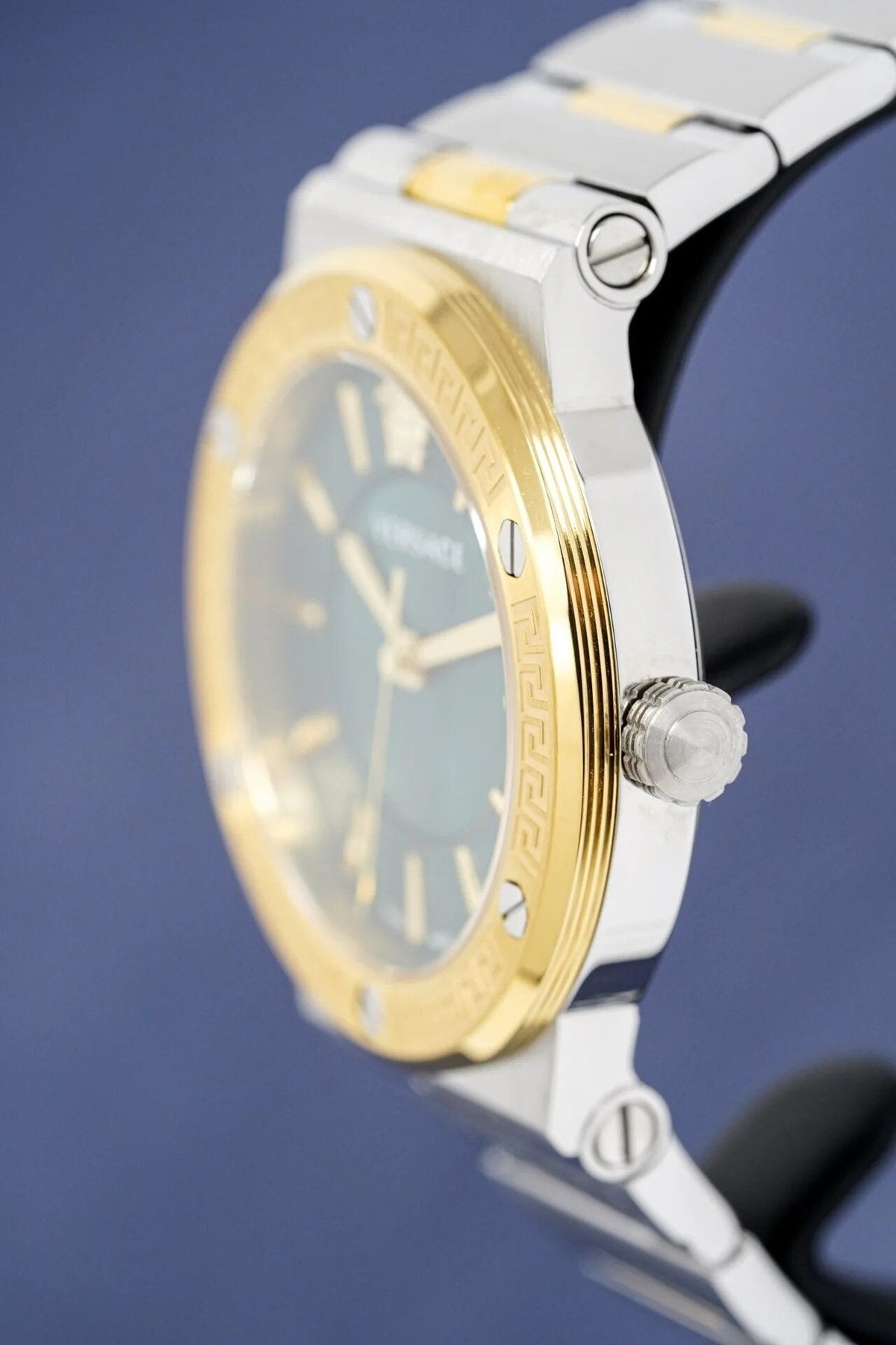  Shop Authentic Versace Greca Green Dial Silver Steel Strap Watch for Women - VEVH00720 - Luxxuri