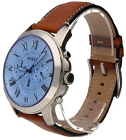  Shop Authentic Fossil Grant Chronograph Blue Dial Brown Leather Strap Watch for Men - FS5184 - Luxxuri