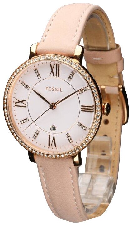  Shop Authentic Fossil Jacqueline White Dial Pink Leather Strap Watch for Women - ES4303 - Luxxuri