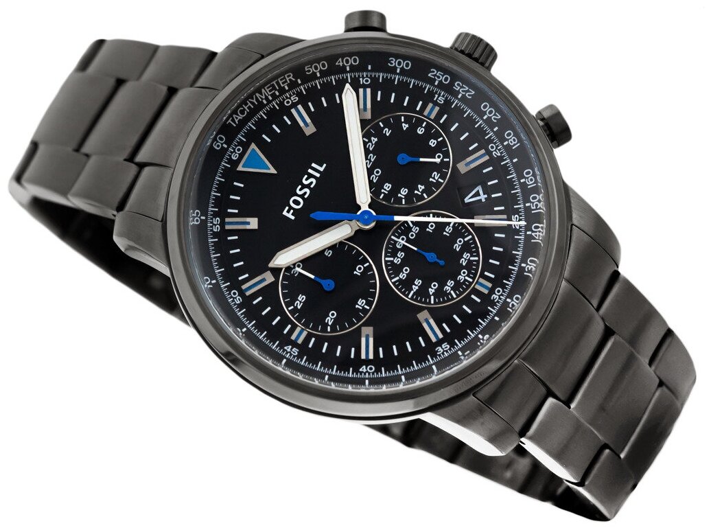  Shop Authentic Fossil Goodwin Chrono Analog Black Dial Grey Steel Strap Watch for Men - FS5518 - Luxxuri