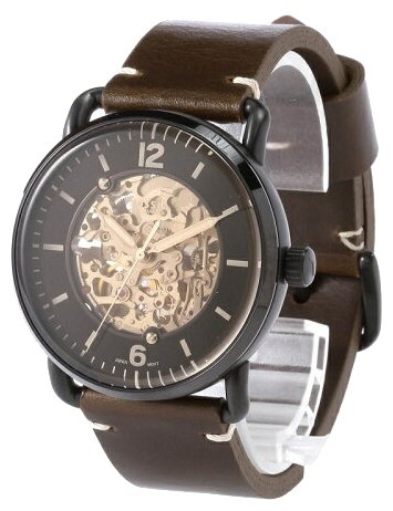 Shop Authentic Fossil Commuter Automatic Black Dial Brown Leather Strap Watch for Men - ME3158 - Luxxuri