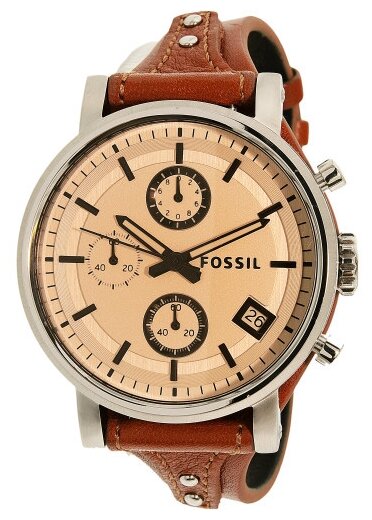  Shop Authentic Fossil Original Boyfriend Sport Chronograph Beige Dial Brown Leather Strap Watch for Women - ES4046 - Luxxuri