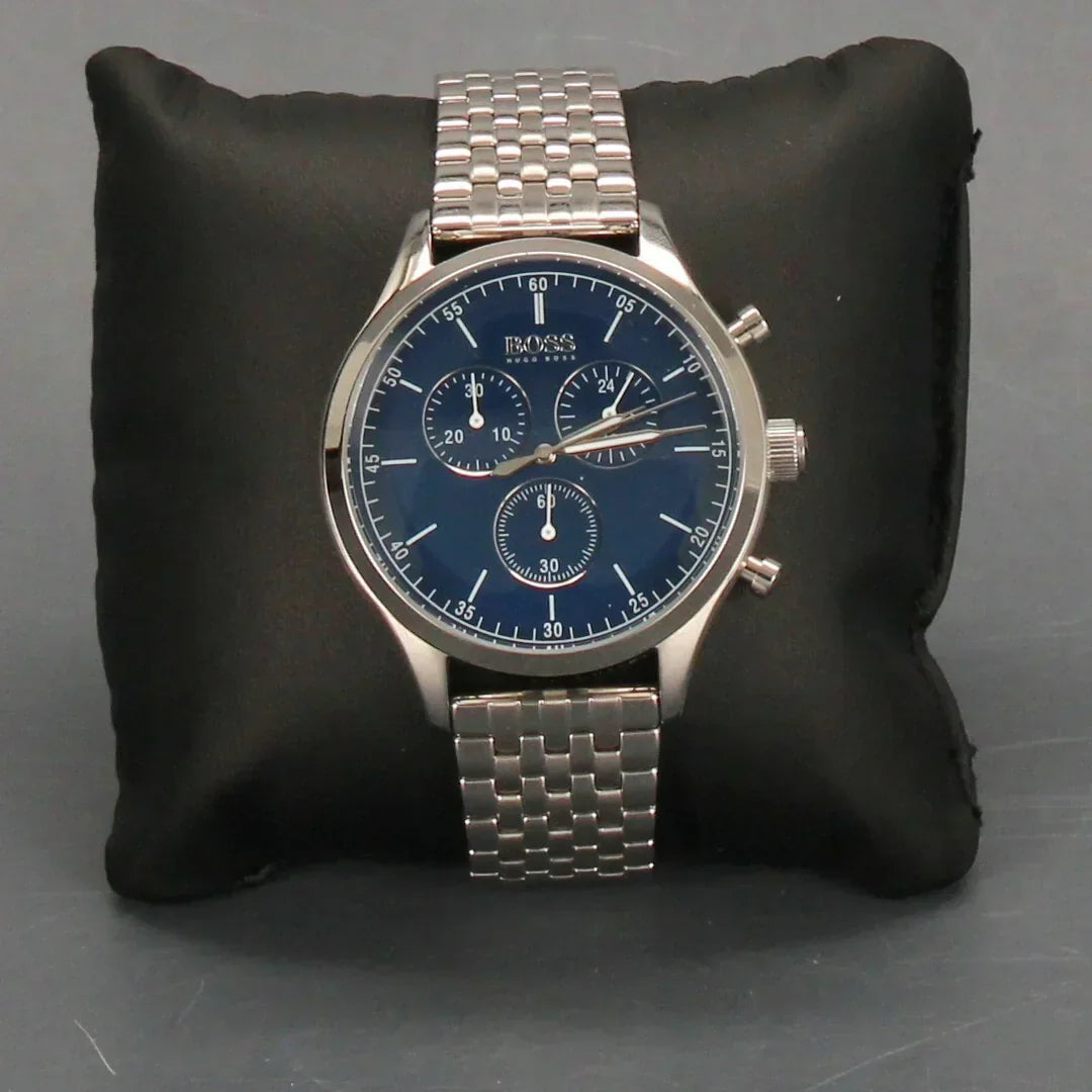  Shop Authentic Hugo Boss Companion Blue Dial Silver Steel Strap Watch for Men - 1513653 - Luxxuri