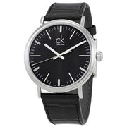  Shop Authentic Calvin Klein Surround Black Dial Black Leather Strap Watch for Men - K3W211C1 - Luxxuri