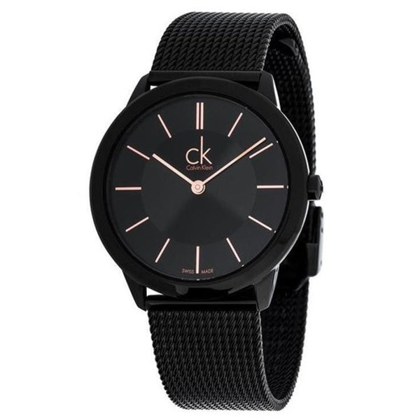  Shop Authentic Calvin Klein Minimal Black Dial Black Mesh Bracelet Watch for Women - K3M23421 - Luxxuri