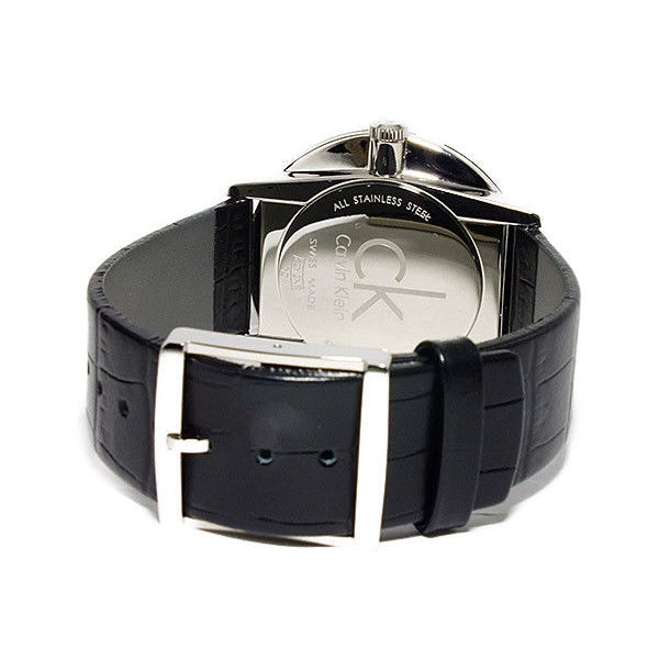  Shop Authentic Calvin Klein Accent Black Dial Black Leather Strap Watch for Men - K2Y2X1CU - Luxxuri
