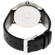 Shop Authentic Calvin Klein Minimal Silver Dial Black Leather Strap Watch for Men - K3M221CY - Luxxuri