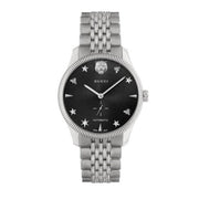  Shop Authentic Gucci G Timeless Automatic Black Dial Silver Steel Strap Watch For Men - YA126353 - Luxxuri
