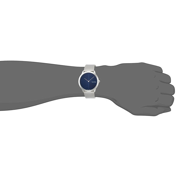  Shop Authentic Calvin Klein Minimal Blue Dial Silver Mesh Bracelet Watch for Men - K3M2112N - Luxxuri
