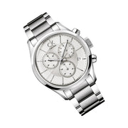  Shop Authentic Calvin Klein Masculine Chronograph White Dial Silver Steel Strap Watch for Men - K2H27126 - Luxxuri