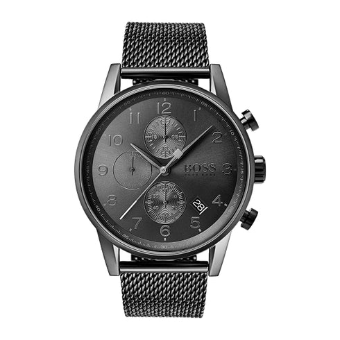  Shop Authentic Hugo Boss Navigator Grey Dial Grey Mesh Bracelet Watch for Men - 1513674 - Luxxuri