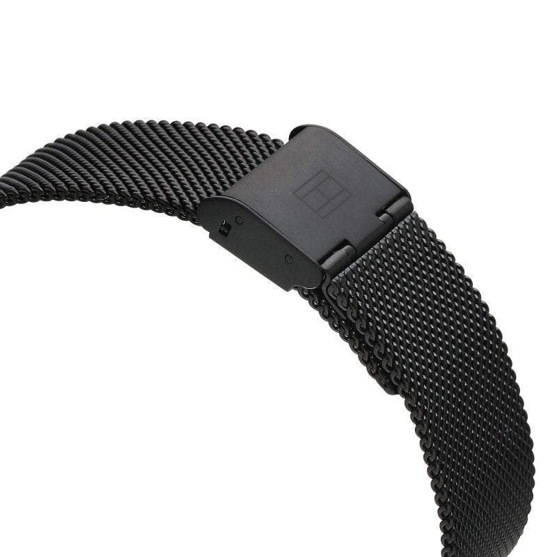  Shop Authentic Tommy Hilfiger Spencer Skeleton Black Dial Black Mesh Bracelet Watch for Men - 1791644 - Luxxuri