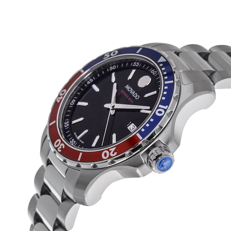 Shop Authentic Movado Series 800 Pepsi Black Dial Silver Steel Strap Watch for Men - 2600152 - Luxxuri