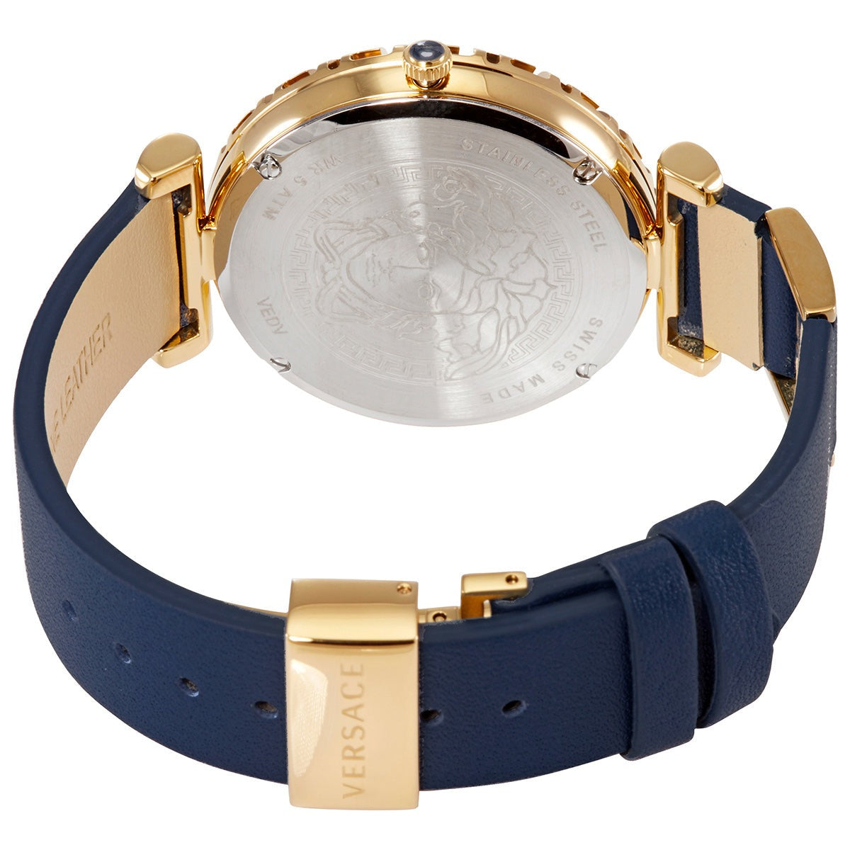  Shop Authentic Versace Palazzo Empire Greca Quartz Blue Dial Blue Leather Strap Watch for Women - VEDV00219 - Luxxuri