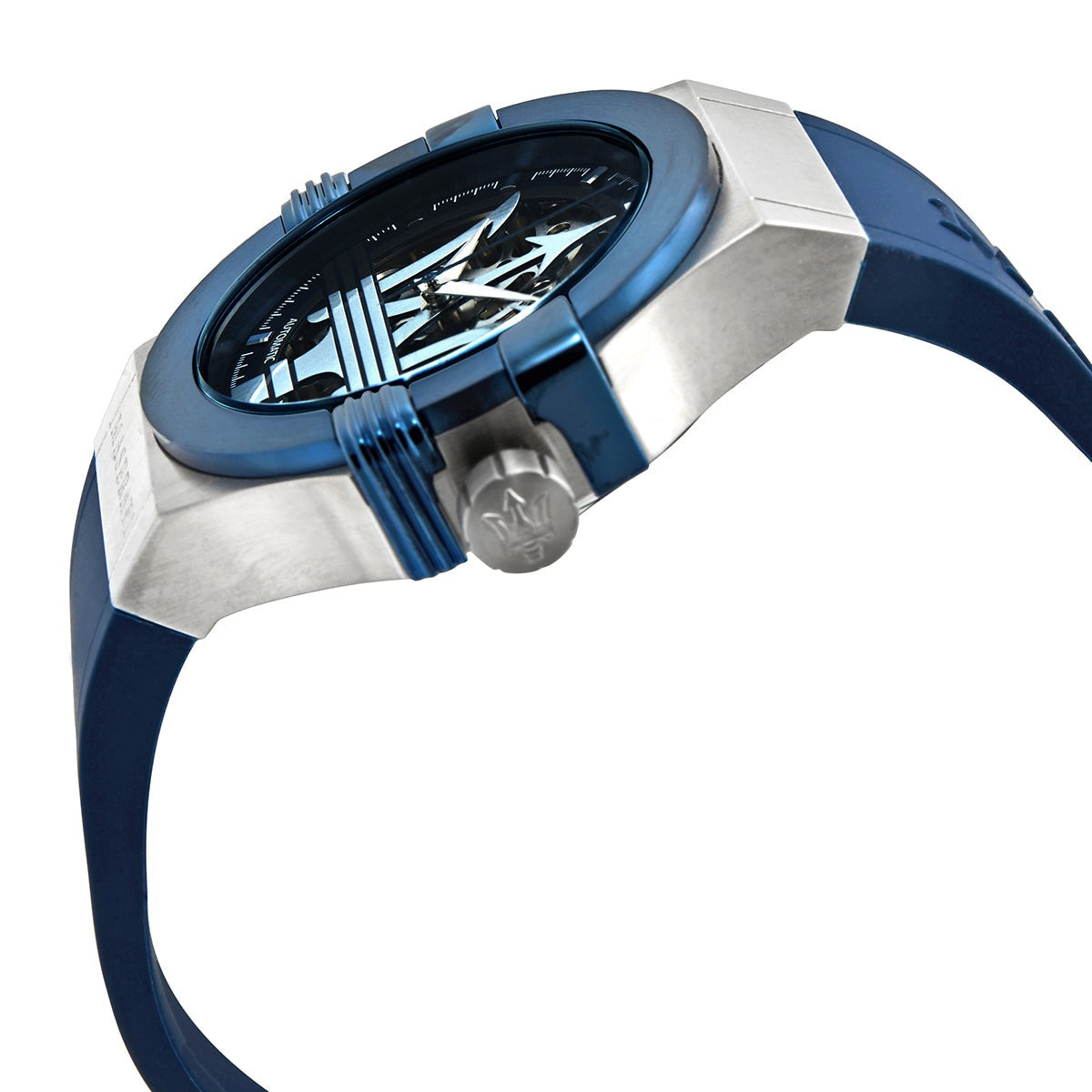  Shop Authentic Maserati Potenza 42mm Blue Dial Automatic Silicone Strap Watch For Men - R8821108028 - Luxxuri