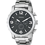  Shop Authentic Fossil Nate Chronograph Black Dial Silver Steel Strap Watch for Men - JR1353 - Luxxuri