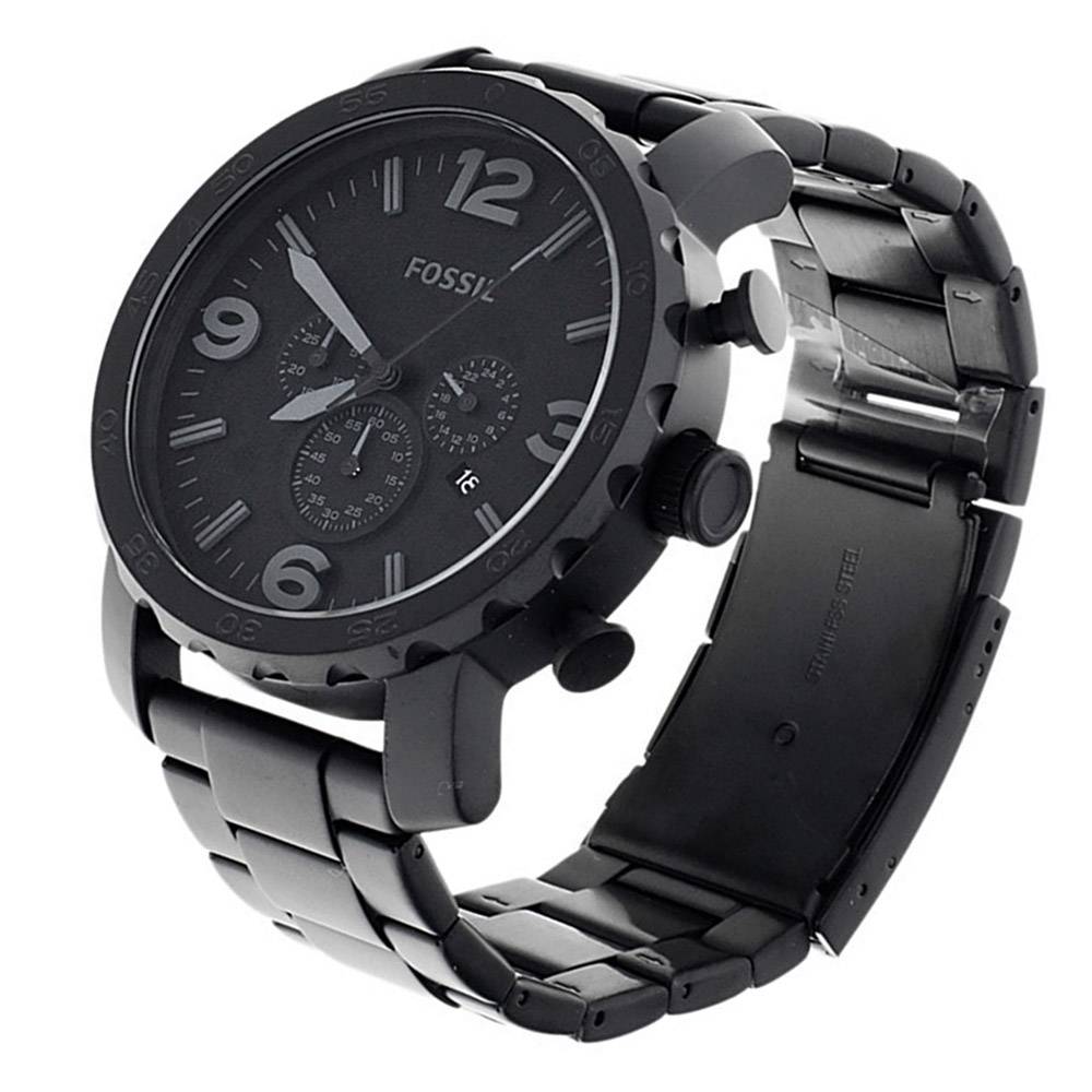  Shop Authentic Fossil Nate Chronograph Black Dial Black Steel Strap Watch for Men - JR1401 - Luxxuri
