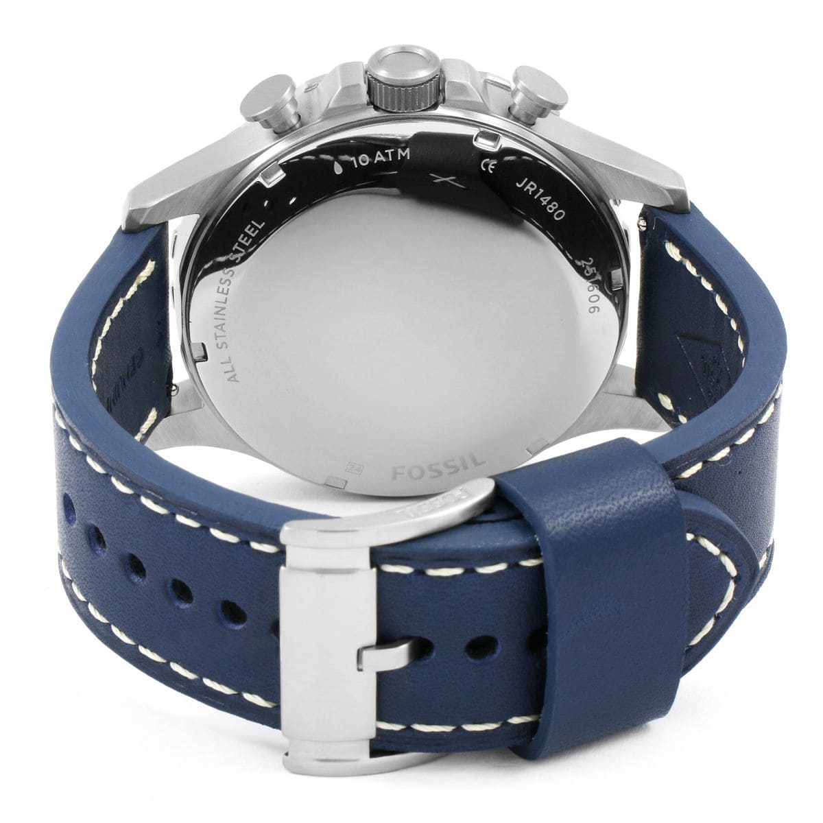  Shop Authentic Fossil Nate Chronograph White Dial Blue Leather Strap Watch for Men - JR1480 - Luxxuri