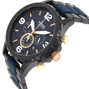  Shop Authentic Fossil Nate Chronograph Blue Dial Two Tone Steel Strap Watch for Men - JR1494 - Luxxuri