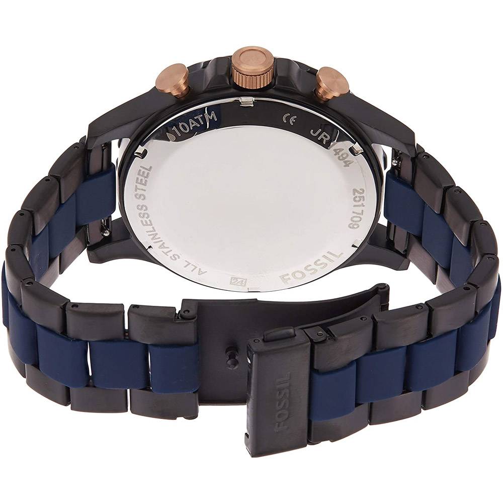  Shop Authentic Fossil Nate Chronograph Blue Dial Two Tone Steel Strap Watch for Men - JR1494 - Luxxuri